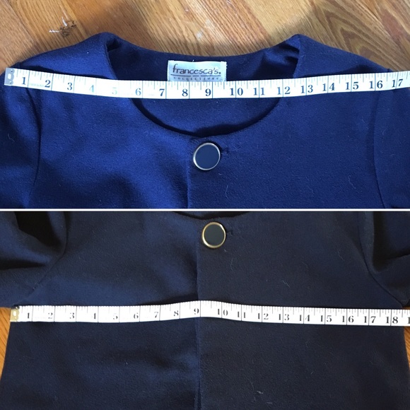 Francesca's Navy Coat w/ Bow Detail - Picture 7 of 8